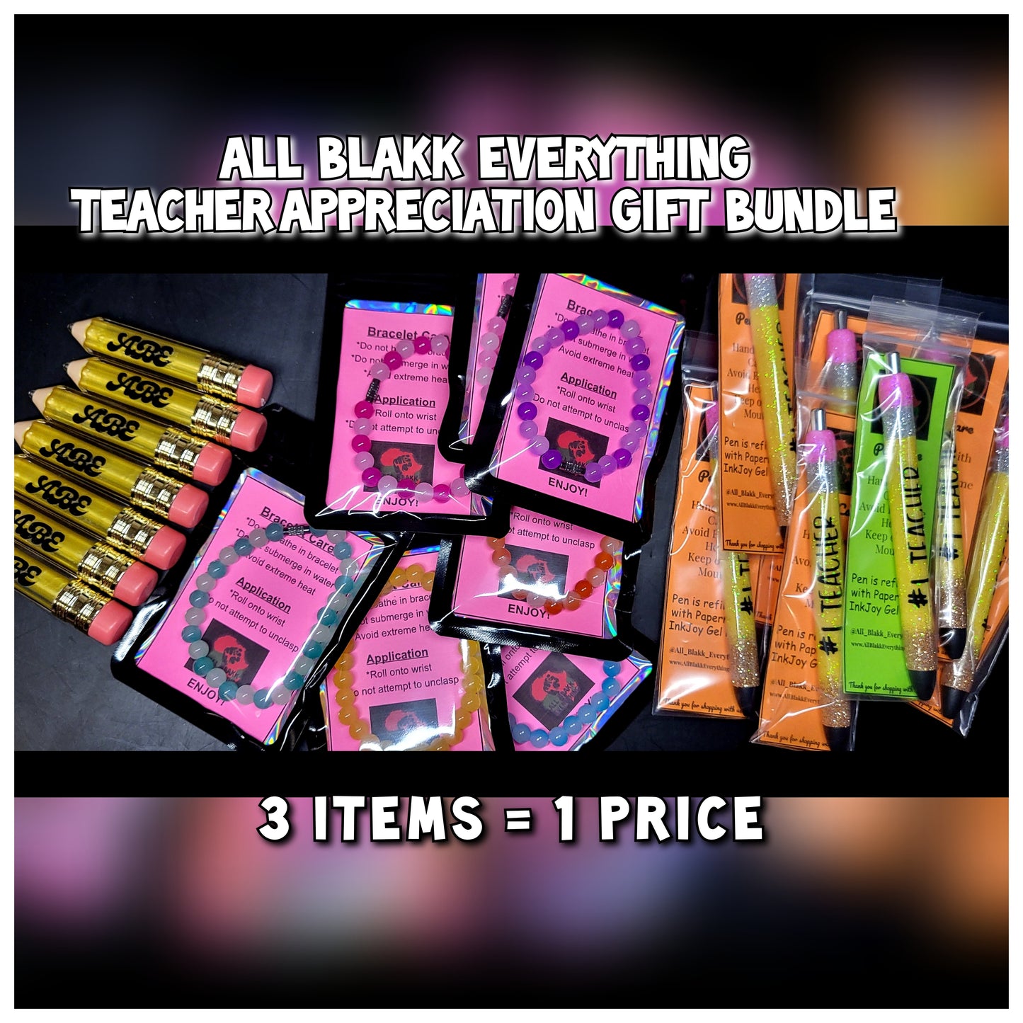 All Blakk Everything Teacher Appreciation Gift Bundle