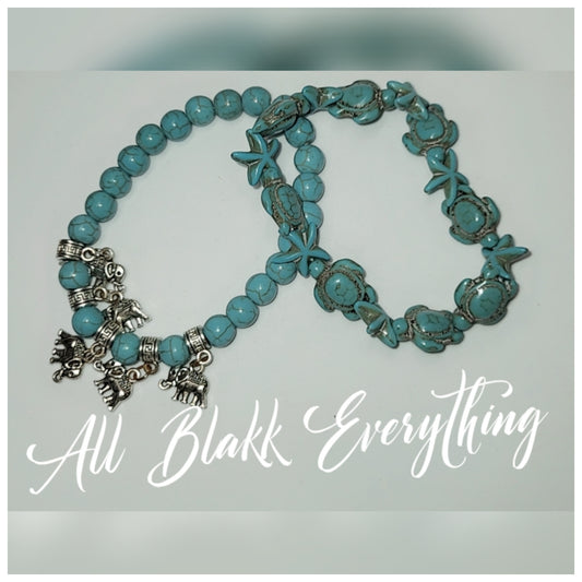 Bahamas Turquoise Howlite Bracelet Set