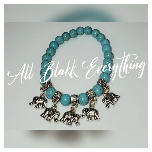 Bahamas Turquoise Howlite Elephant Bracelet