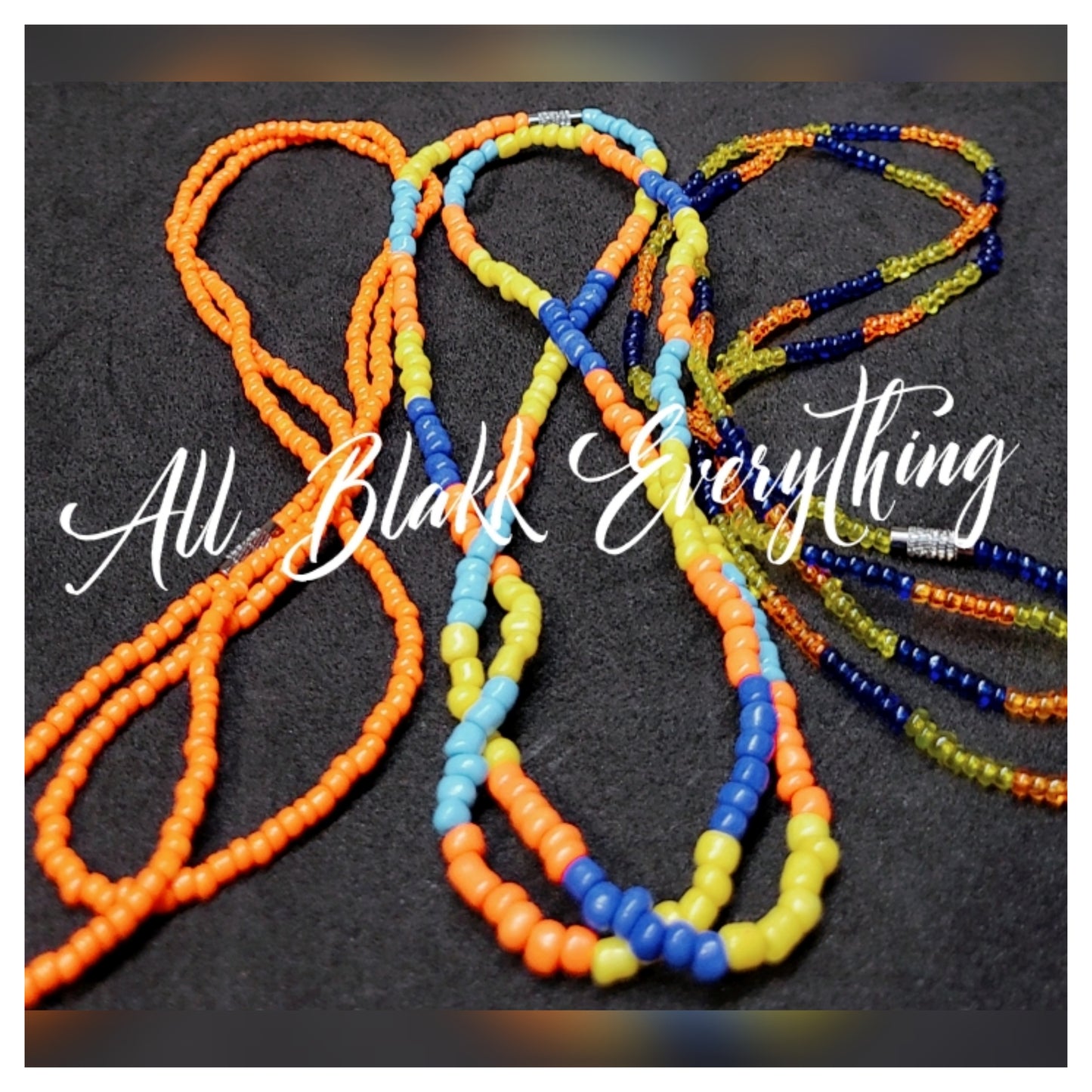 All Blakk Everything Custom Waist Beads Bundle (Set of 3)