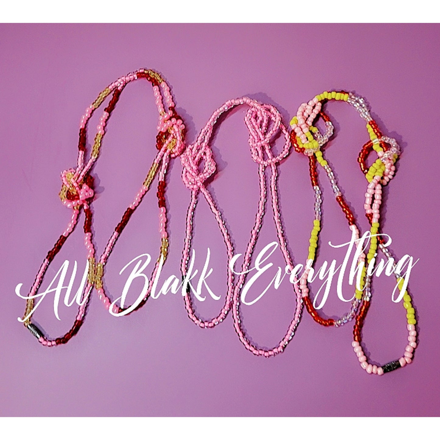 All Blakk Everything Custom Waist Beads Bundle (Set of 3)