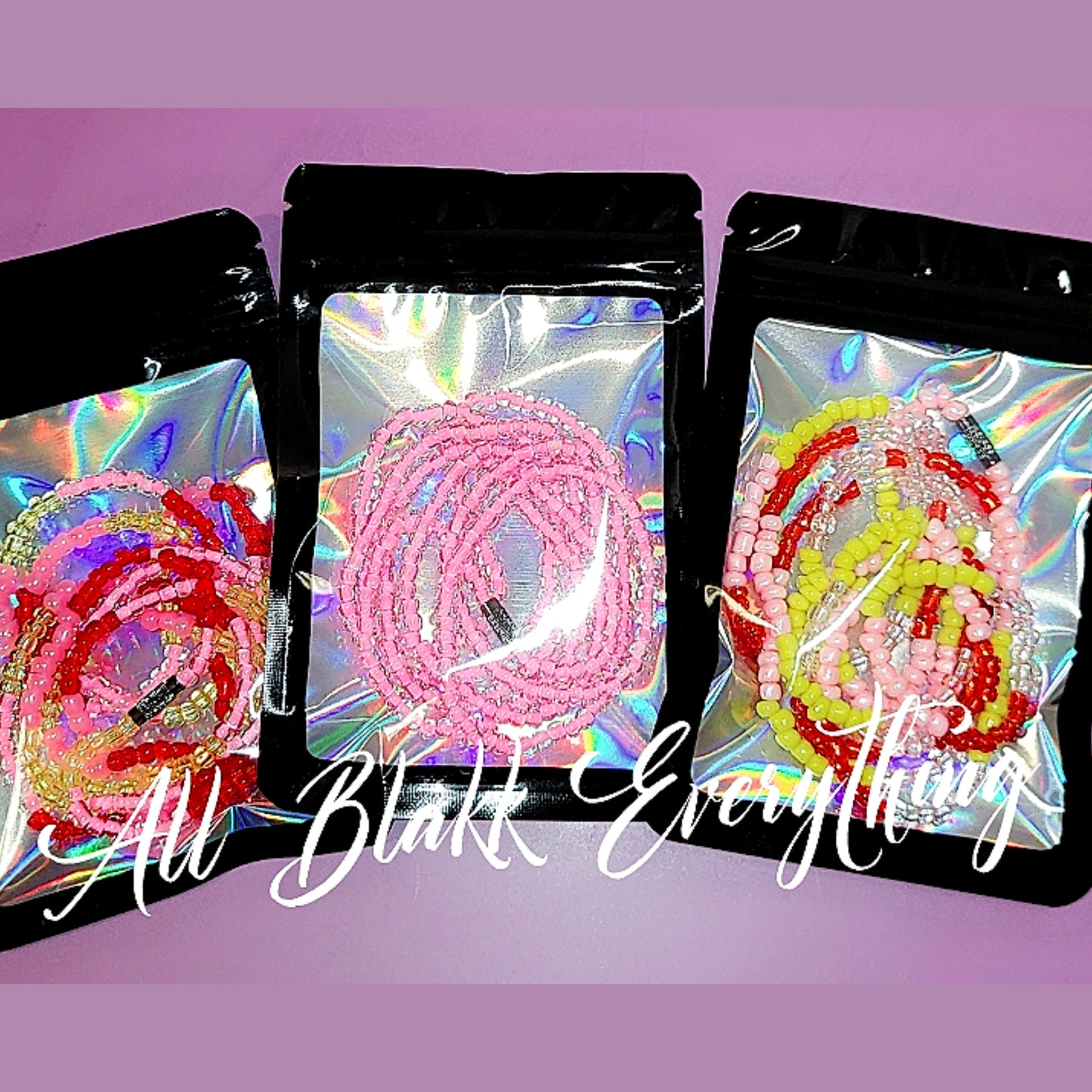 All Blakk Everything Custom Waist Beads Bundle (Set of 3)