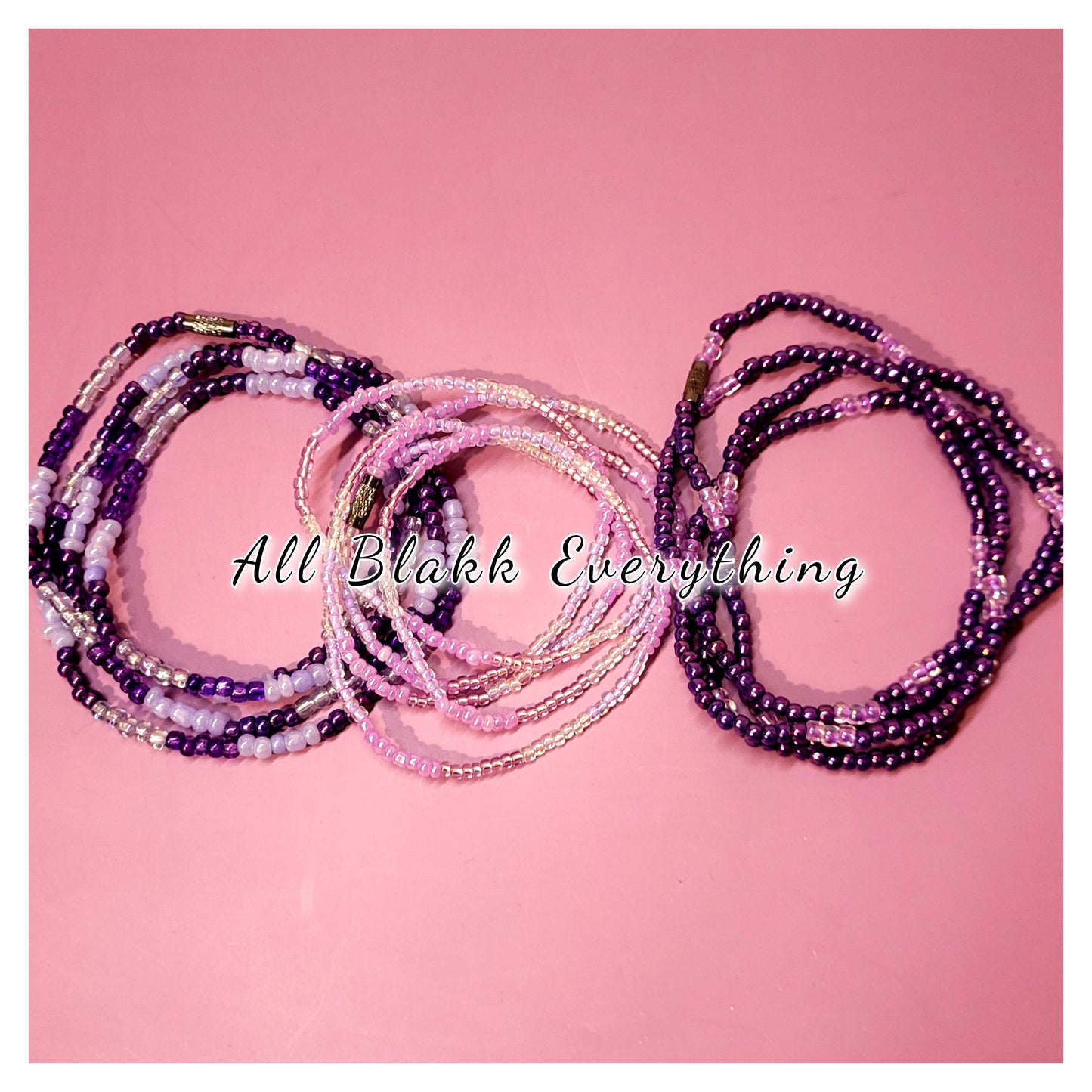 All Blakk Everything Custom Waist Beads Bundle (Set of 3)