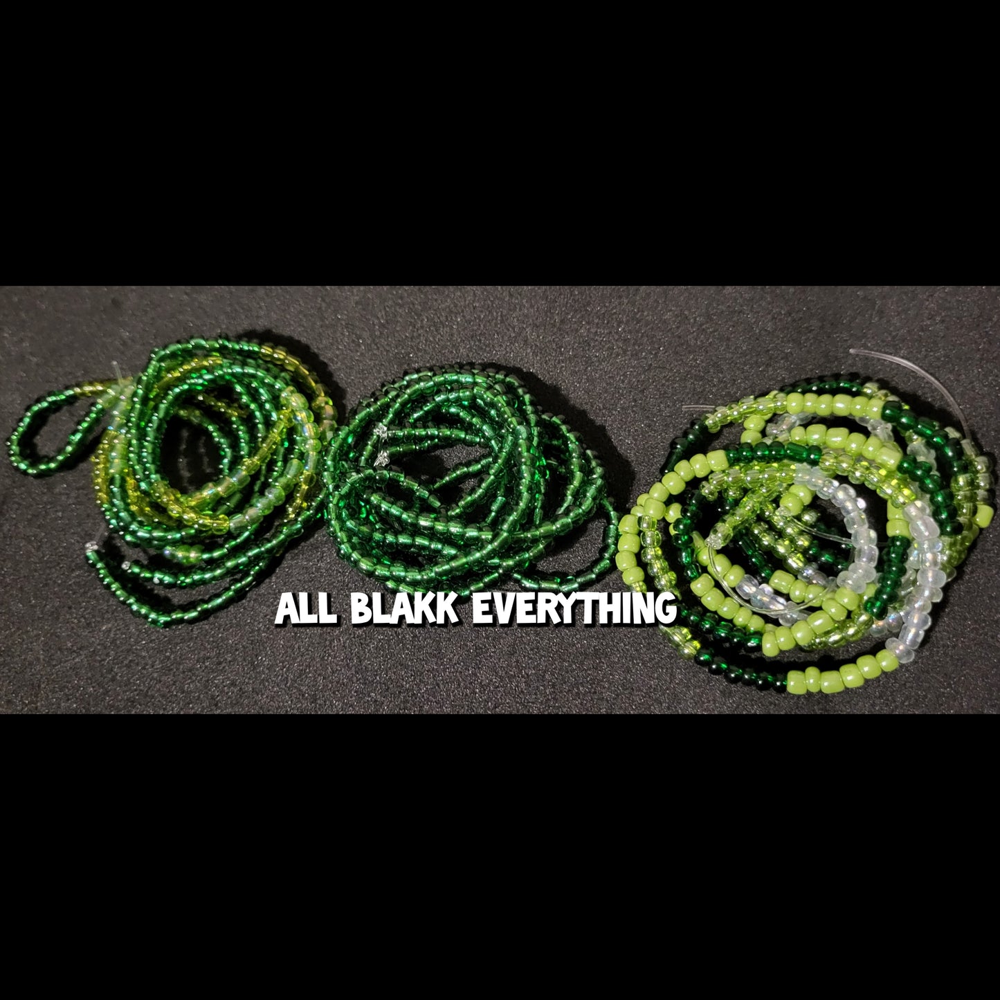 All Blakk Everything Custom Waist Beads Bundle (Set of 3)